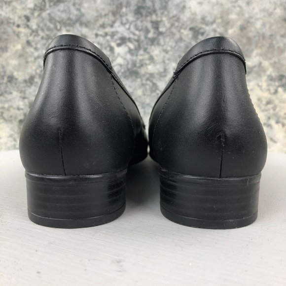 Clarks Collection Women's Size 8M Juliet Coast Black Leopard Brown Penny Loafers - Picture 6 of 13